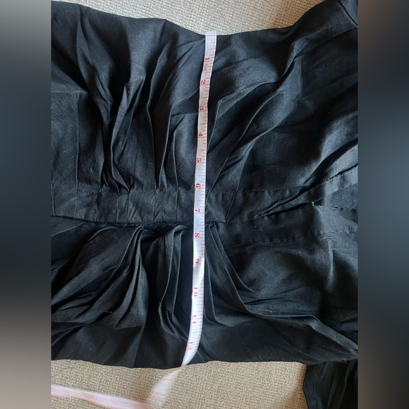 Zara Black Collared Ruched Shirt Dress Long Sleeve Size M - Picture 10 of 11